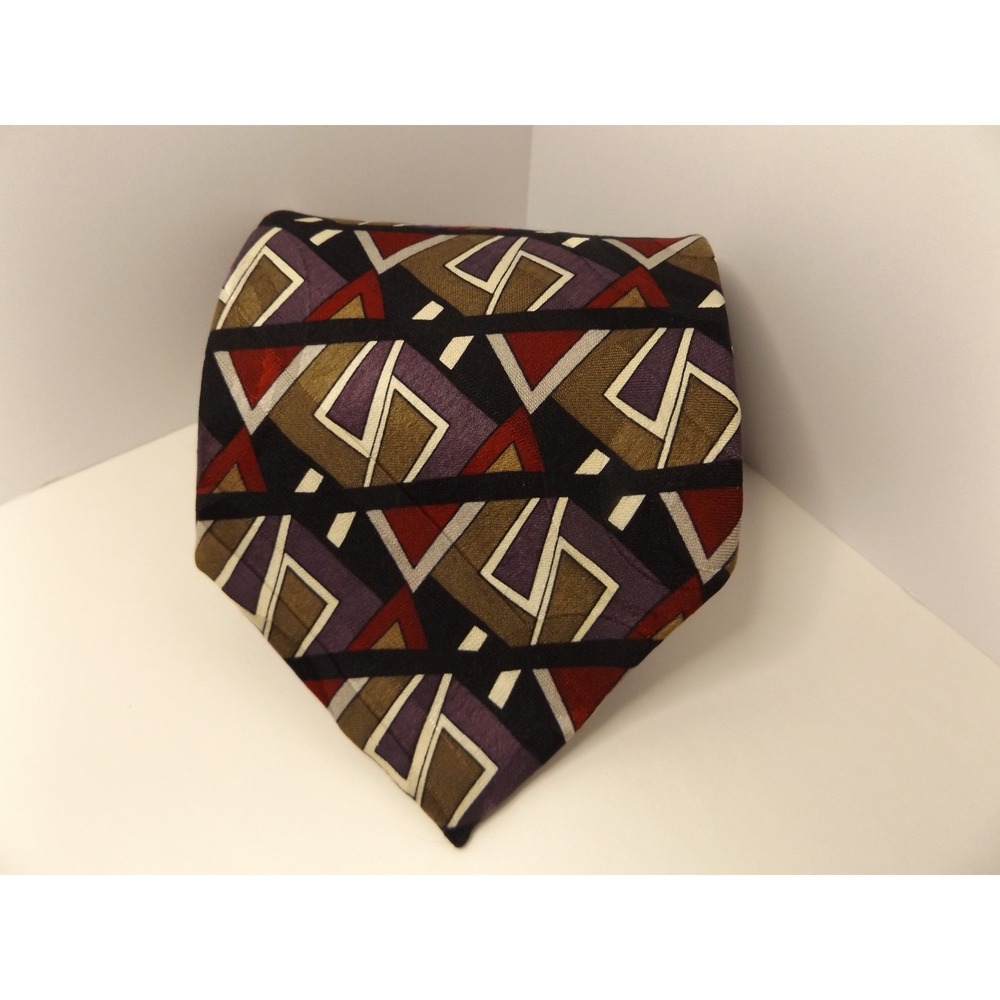 Vtg Screenplay by Martin Wong Men's Silk Tie Abstract Geometric Made in USA